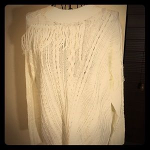 NWT Limited Beige Fringe Sweater